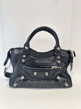 Balenciaga Blue City Leather Shoulder Bag