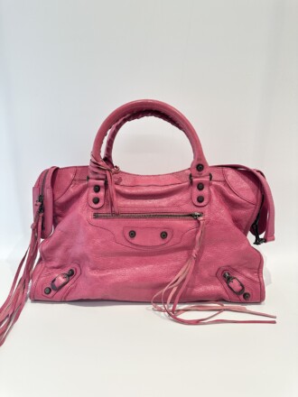 Balenciaga Rose Pink City Leather Shoulder Bag