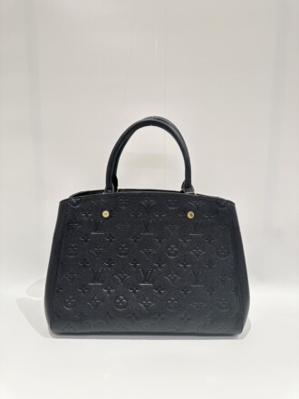 Louis Vuitton Montaigne Black Monogram Leather Handbag