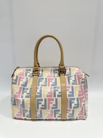 Fendi Multicolor Bauletto Canvas Handbag