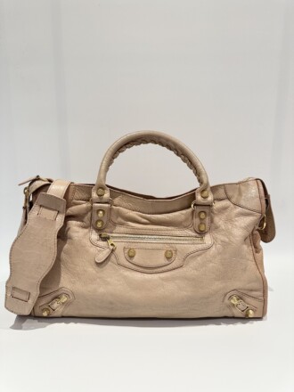 Balenciaga Beige City Leather Shoulder Bag