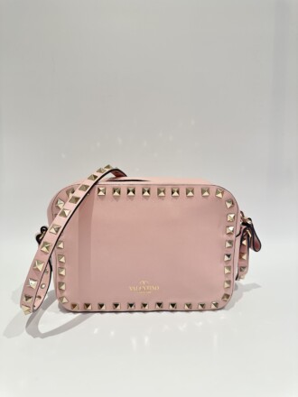 Valentino Pink Rockstud Leather Crossbody Bag
