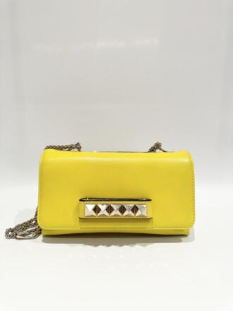 Valentino Lemon Yellow Vavavoom Leather Clutch Bag