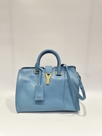 Saint Laurent Light Blue Chyc Leather Handbag