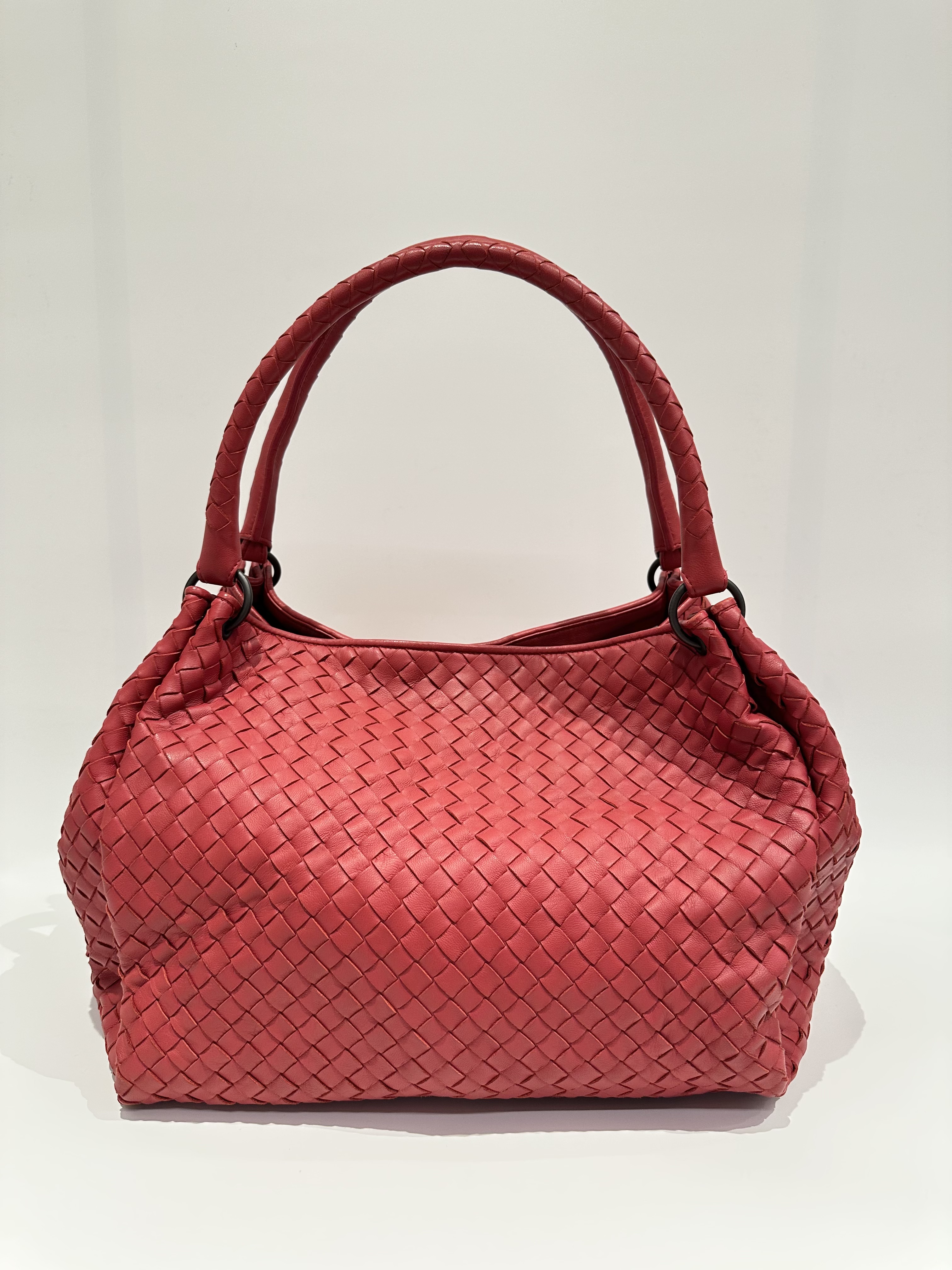 Bottega Veneta Red Campana Leather Tote Bag