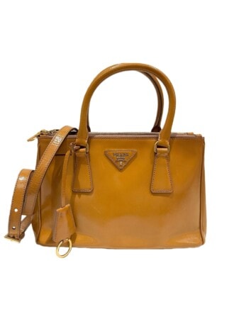 Prada Light Brown Galleria Patent Leather Handbag
