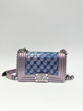 Chanel Limited Edition Iridescent Runway Collection Small Boy In PVC/Leather Handbag