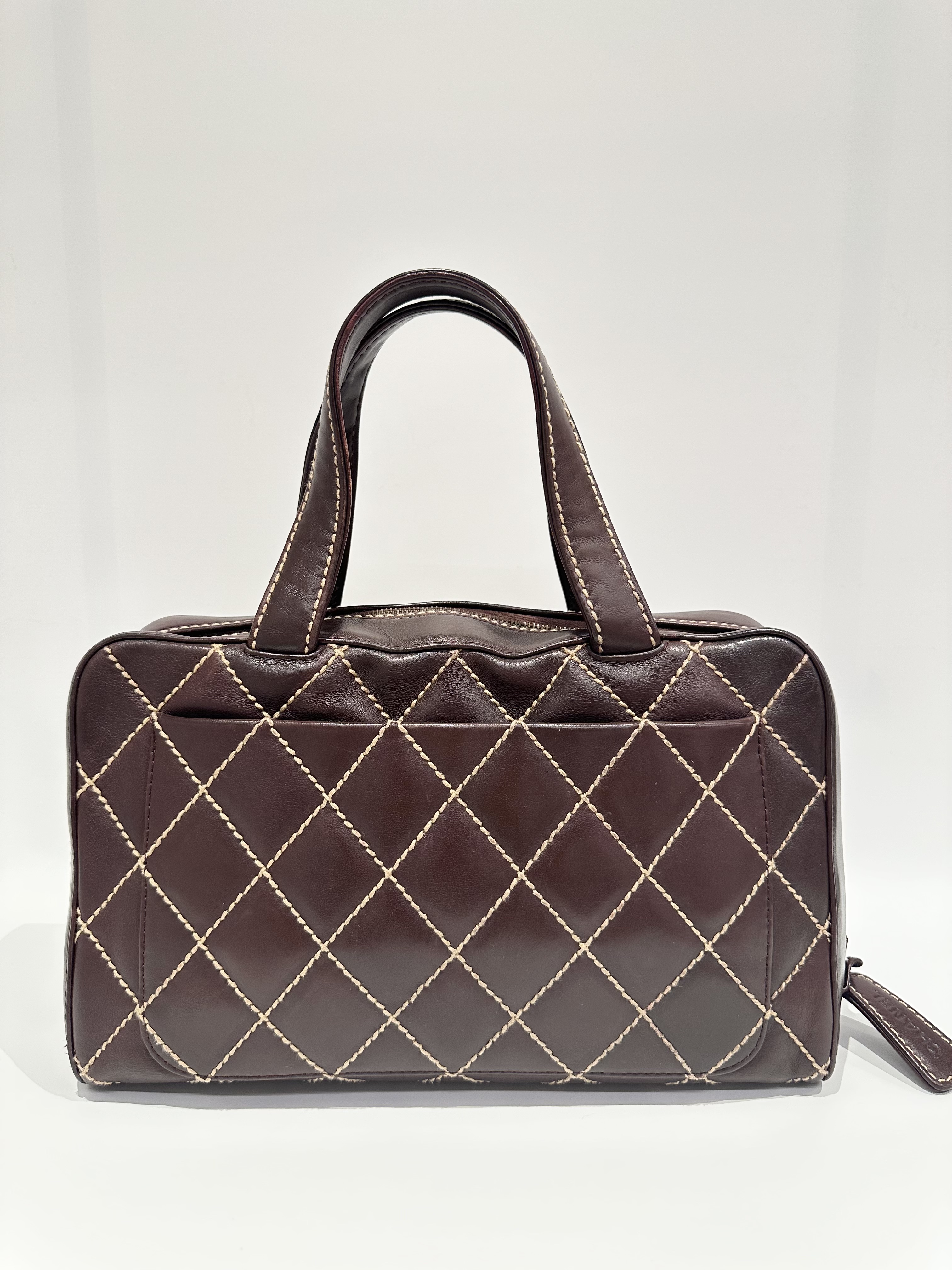 Chanel Vintage Brown Wild Stitch Leather Handbag - Image 3