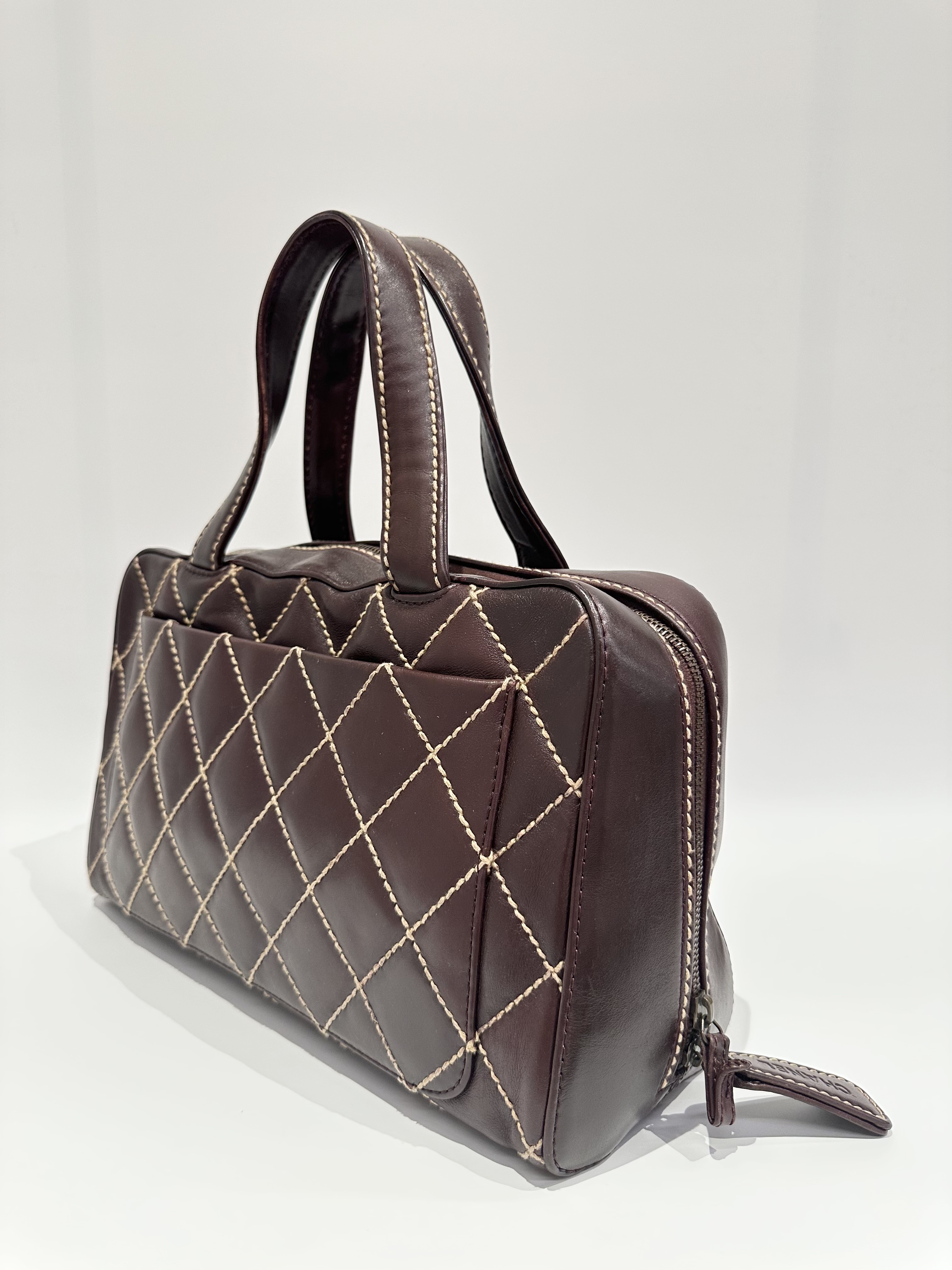 Chanel Vintage Brown Wild Stitch Leather Handbag - Image 4