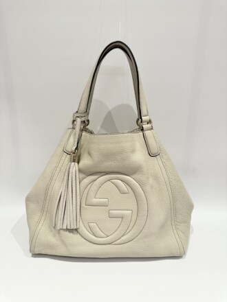 Gucci Off white Soho Leather Tote Bag
