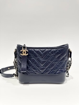 Chanel Blue Gabrielle leather Handbag Small Size