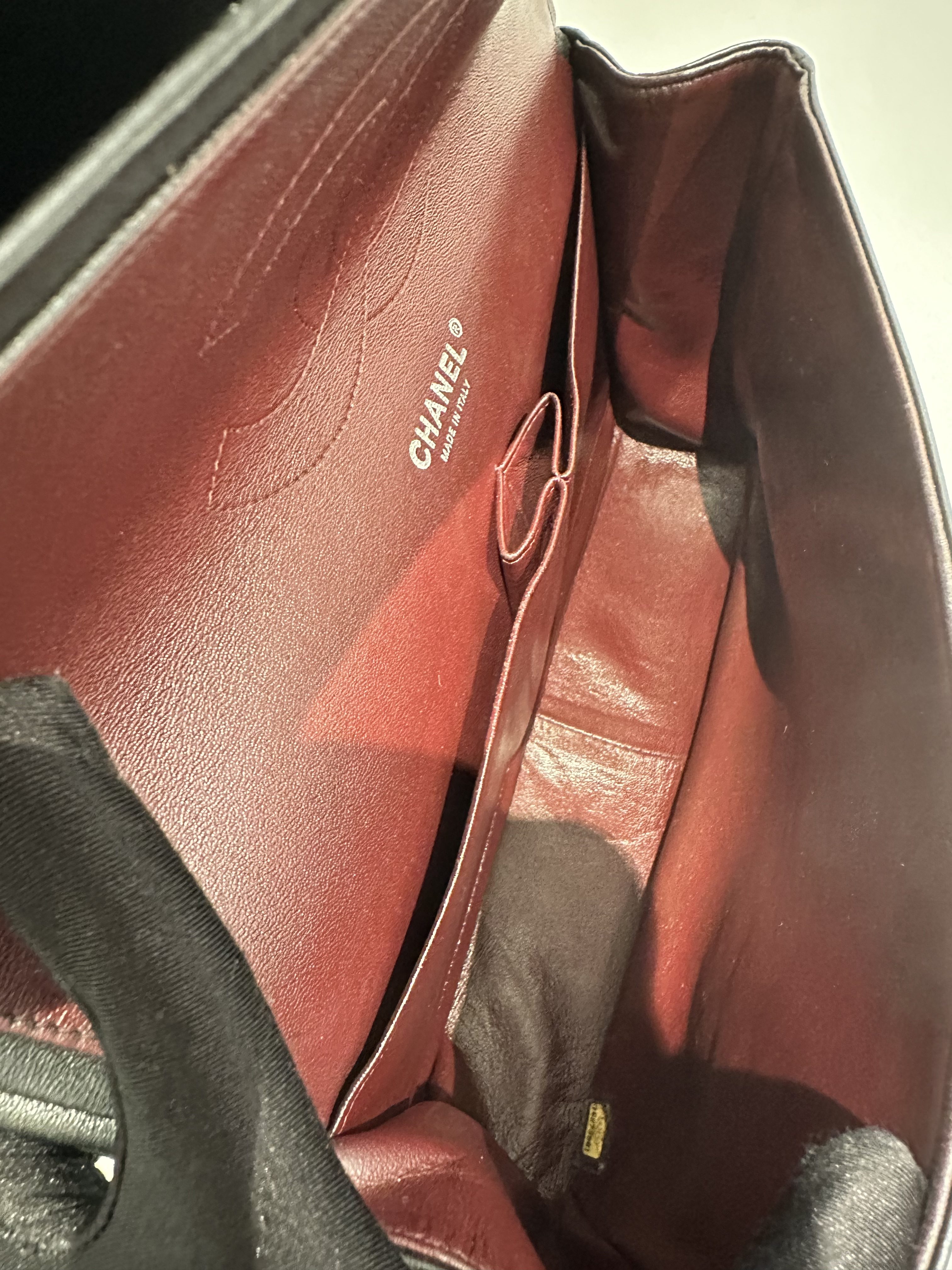 Chanel black silver hardware jumbo timeless classic double flap handbag - Image 18