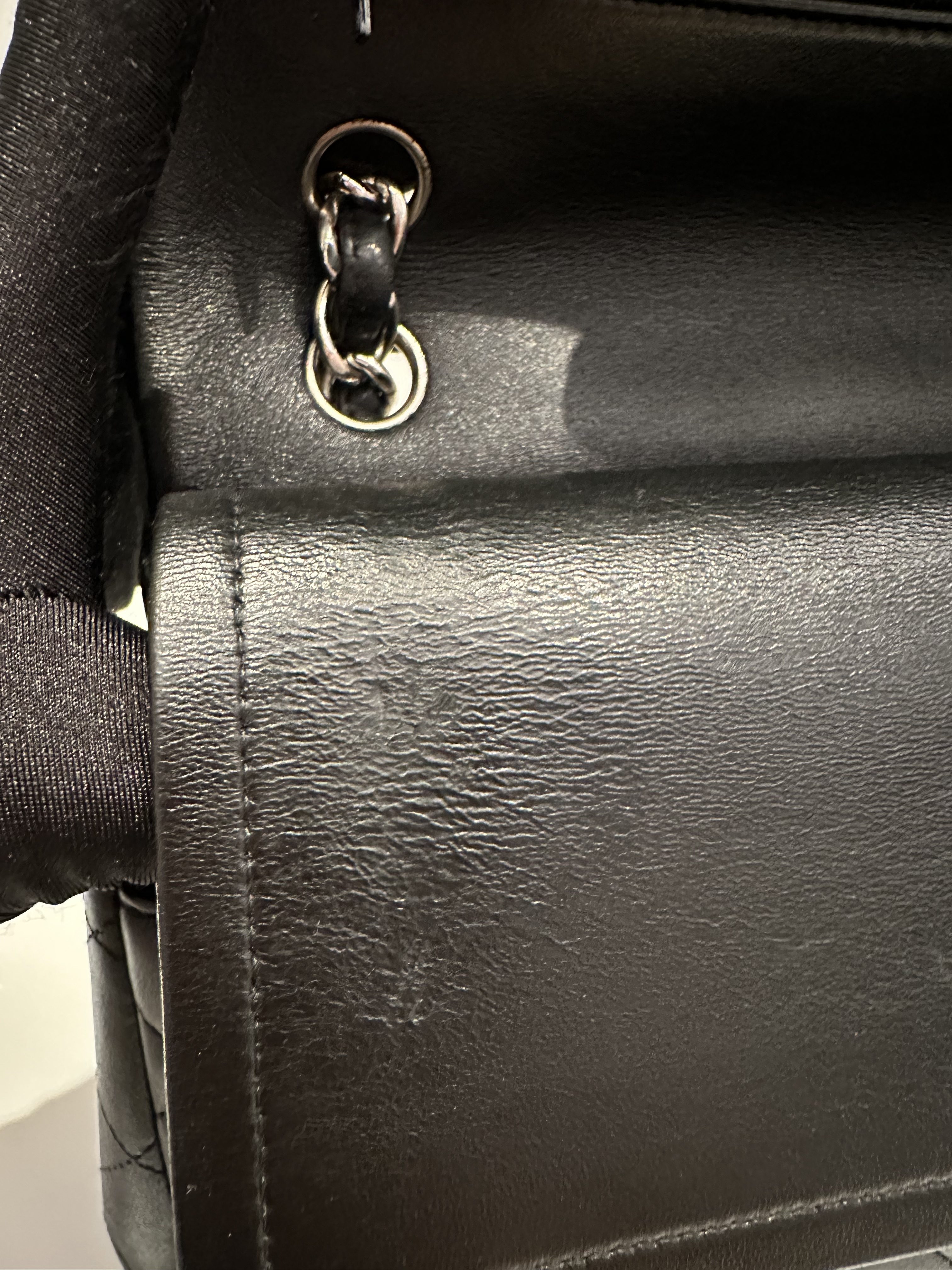 Chanel black silver hardware jumbo timeless classic double flap handbag - Image 16