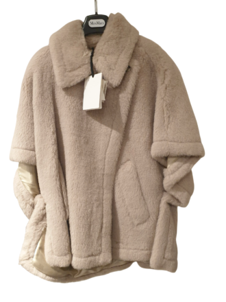 Max Mara Beige Short Teddy Cape Tebe Size: UNI