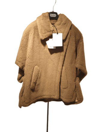 Max Mara Camel Short Teddy Cape Tebe Size: UNI