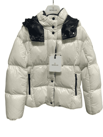 Moncler Wlhite Hooded Down Jacket