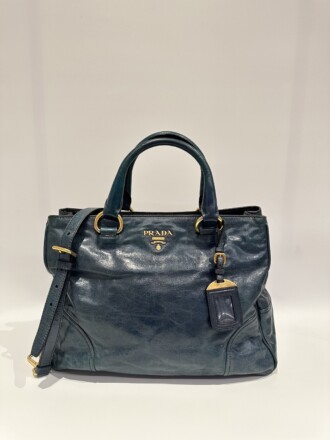 Prada Dark Green Leather Handbag