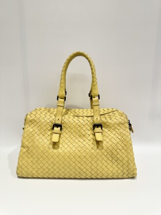 Bottega Veneta Yellow Boston Leather Shoulder Bag