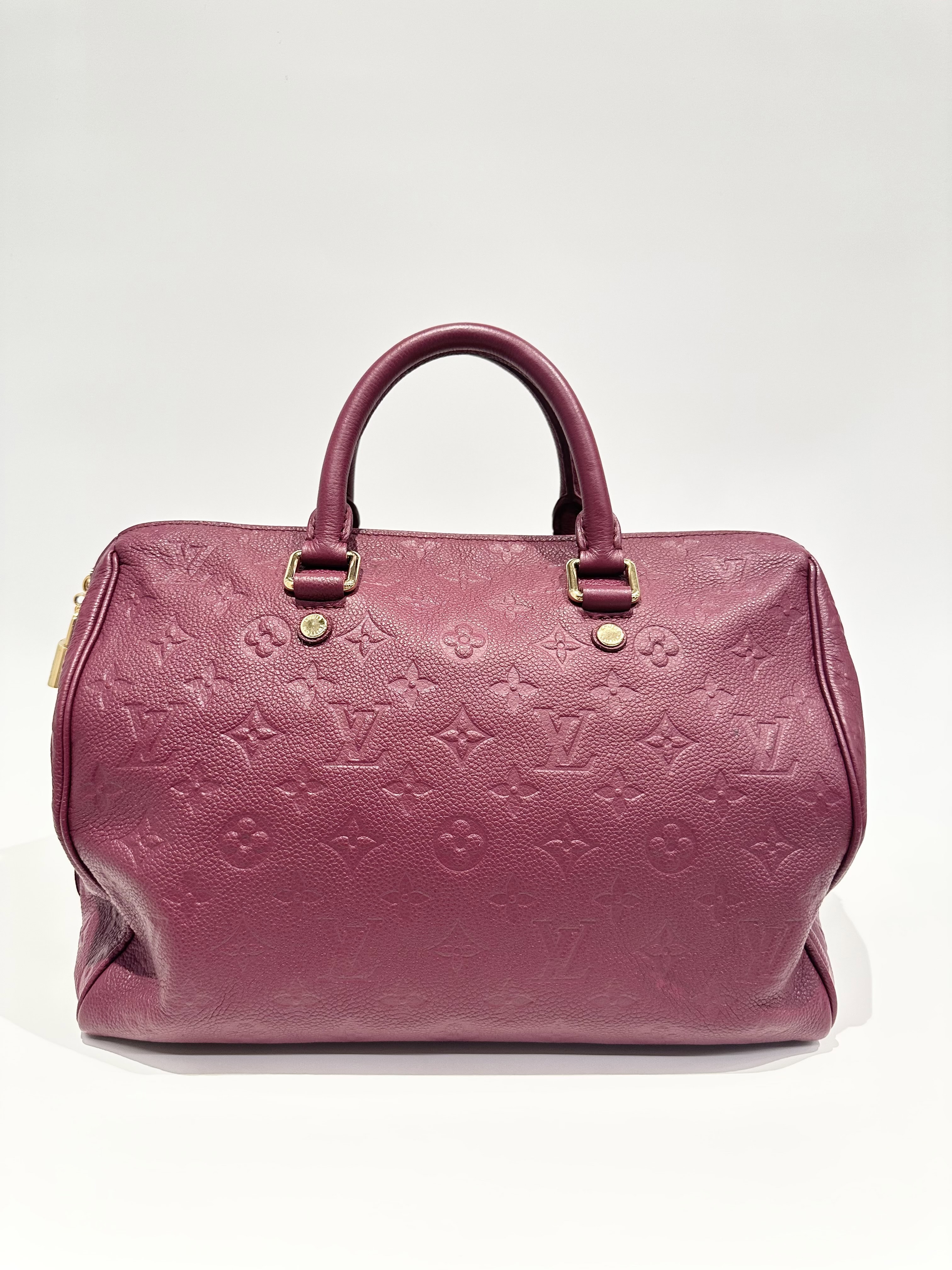 Louis Vuitton Burgundy Soft Speedy 30 Leather Handbag - Image 3