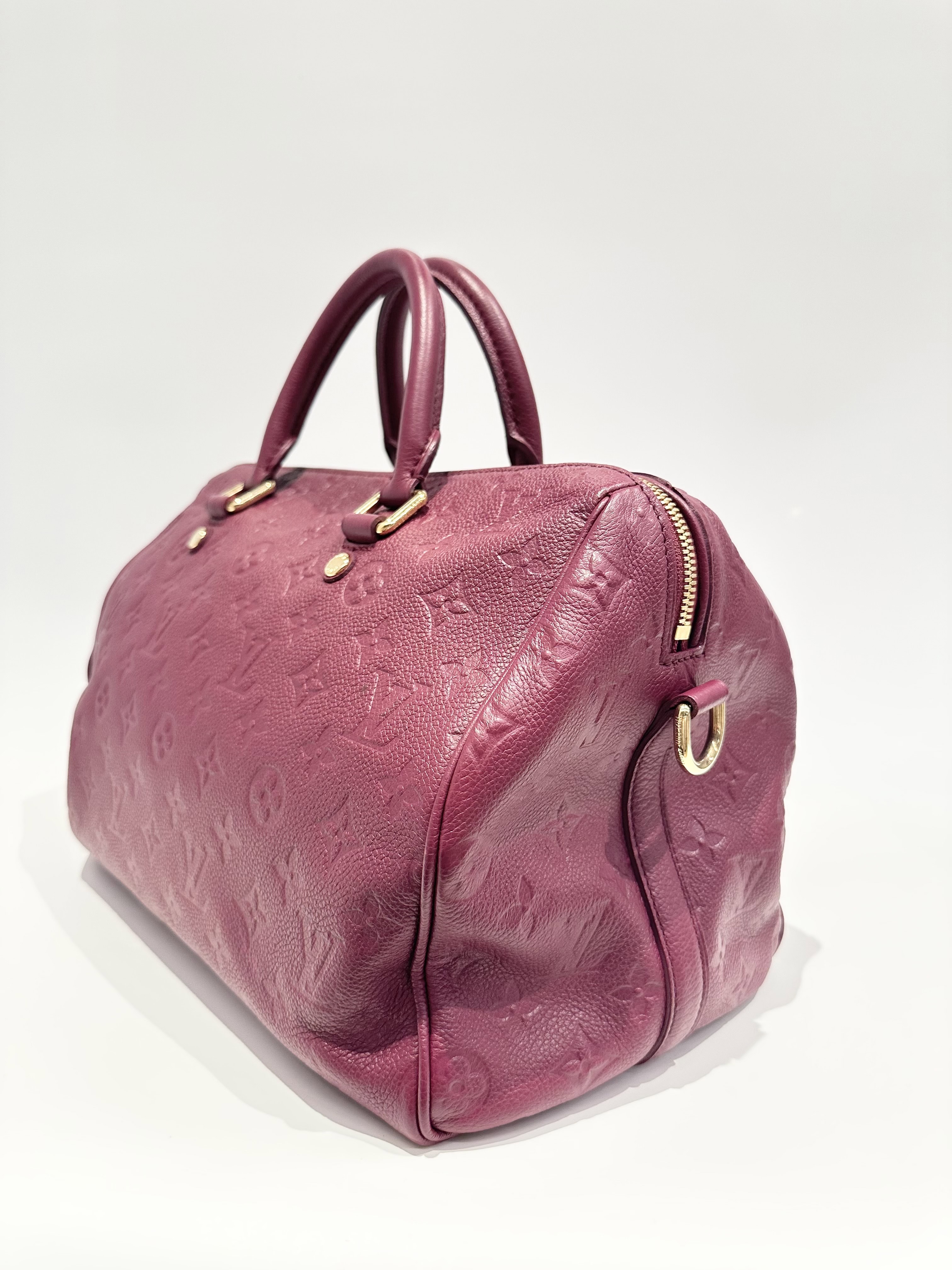 Louis Vuitton Burgundy Soft Speedy 30 Leather Handbag - Image 4
