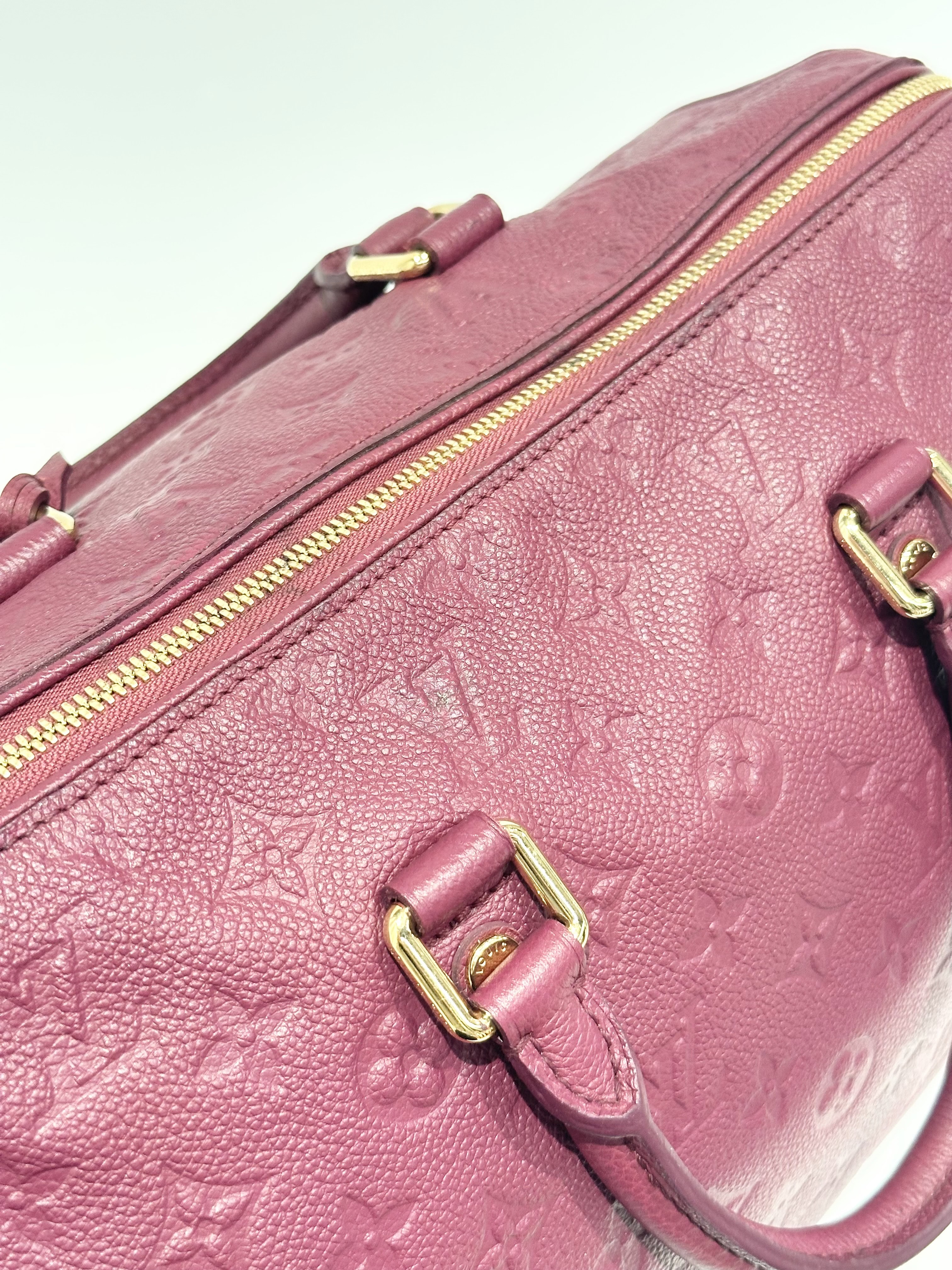 Louis Vuitton Burgundy Soft Speedy 30 Leather Handbag - Image 6