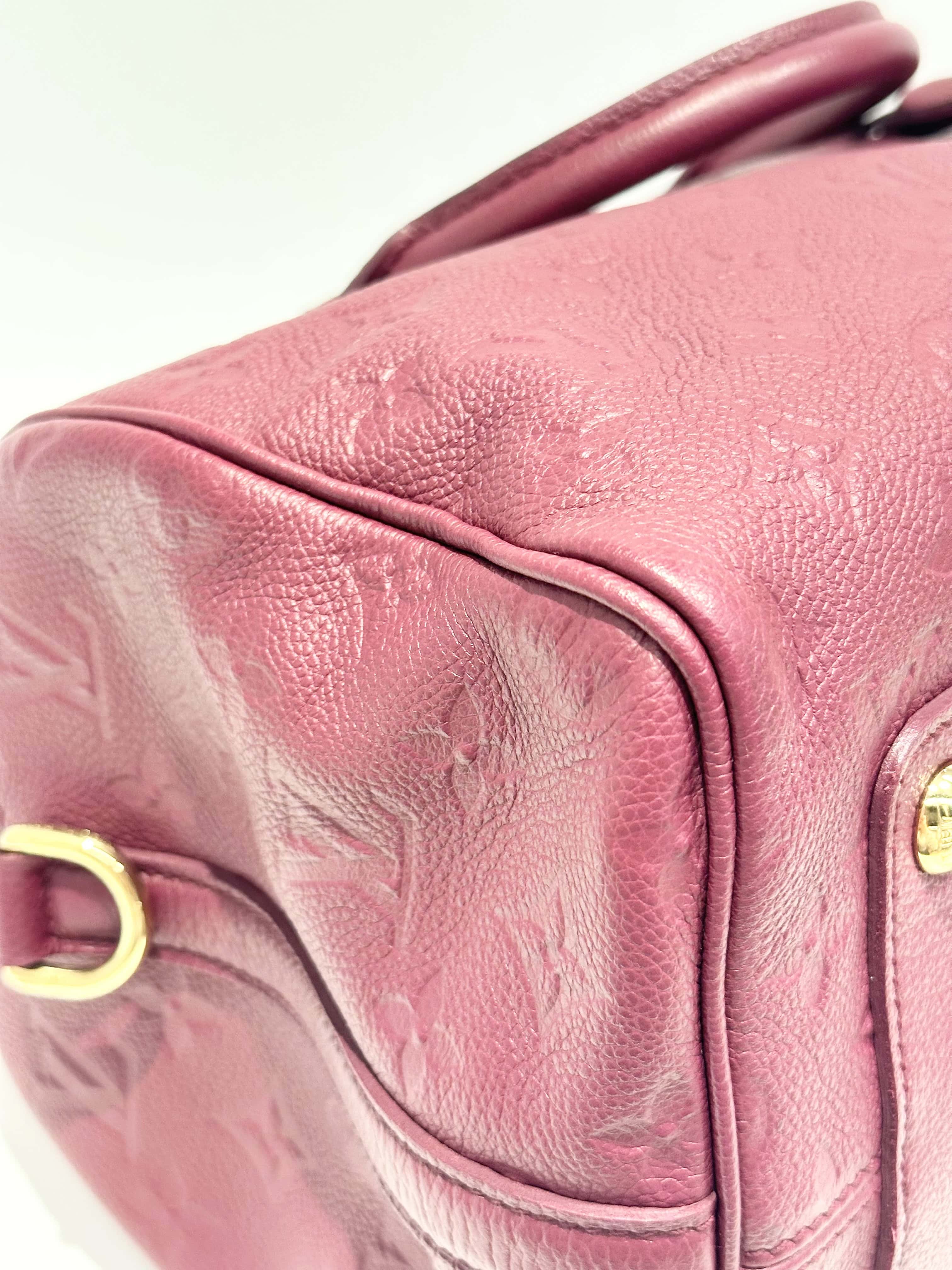 Louis Vuitton Burgundy Soft Speedy 30 Leather Handbag - Image 8