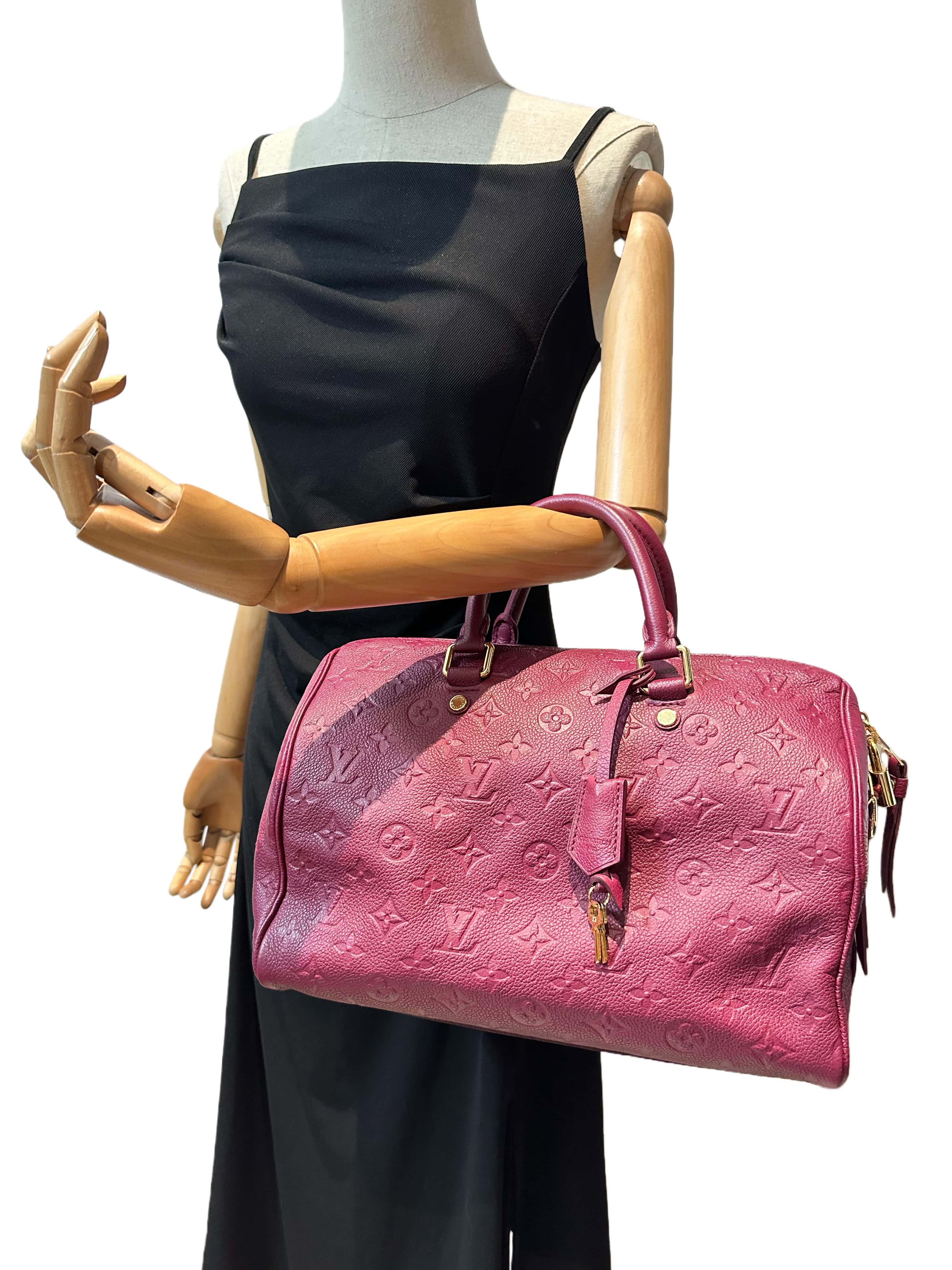 Louis Vuitton Burgundy Soft Speedy 30 Leather Handbag - Image 17