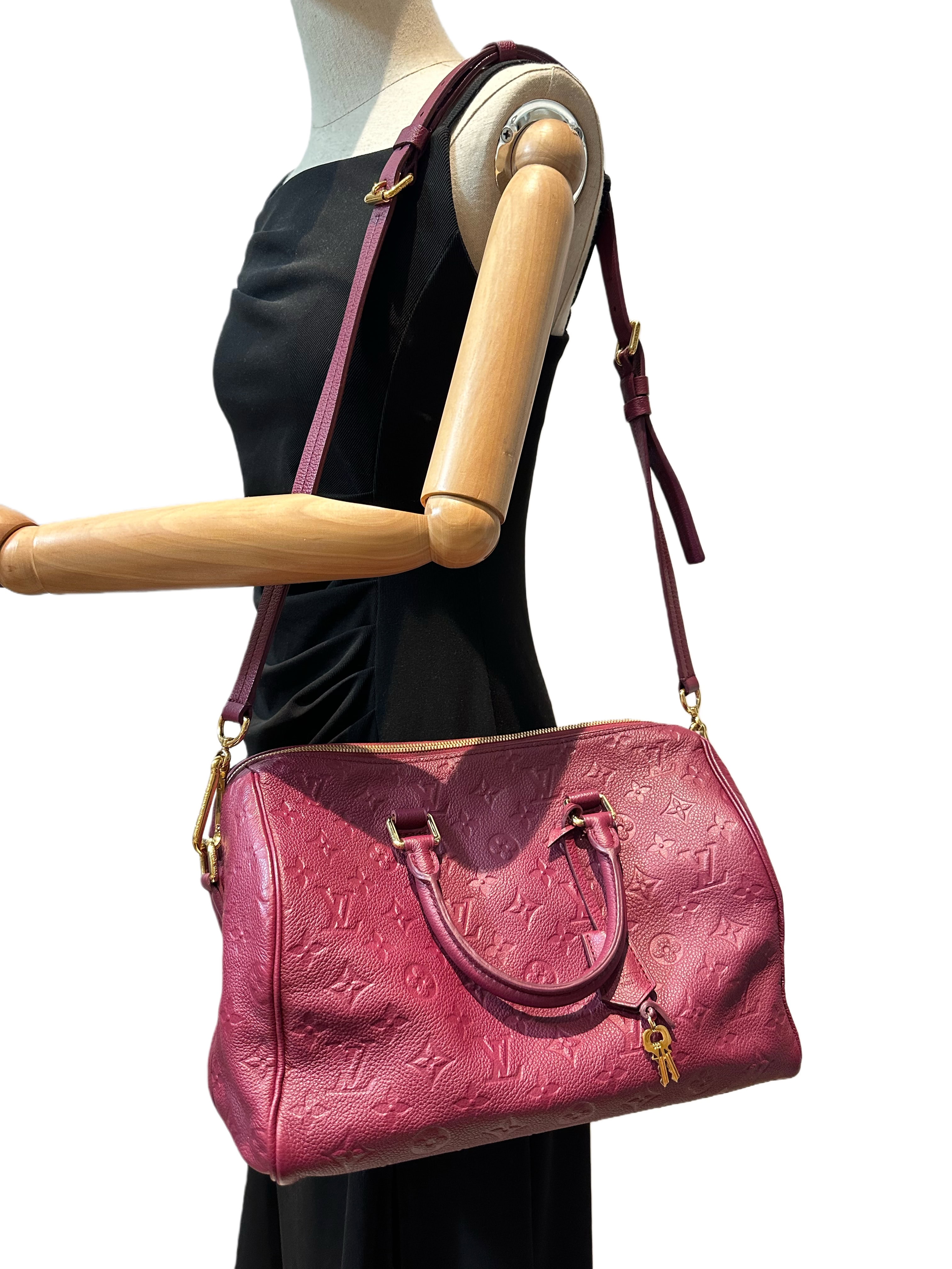 Louis Vuitton Burgundy Soft Speedy 30 Leather Handbag - Image 18