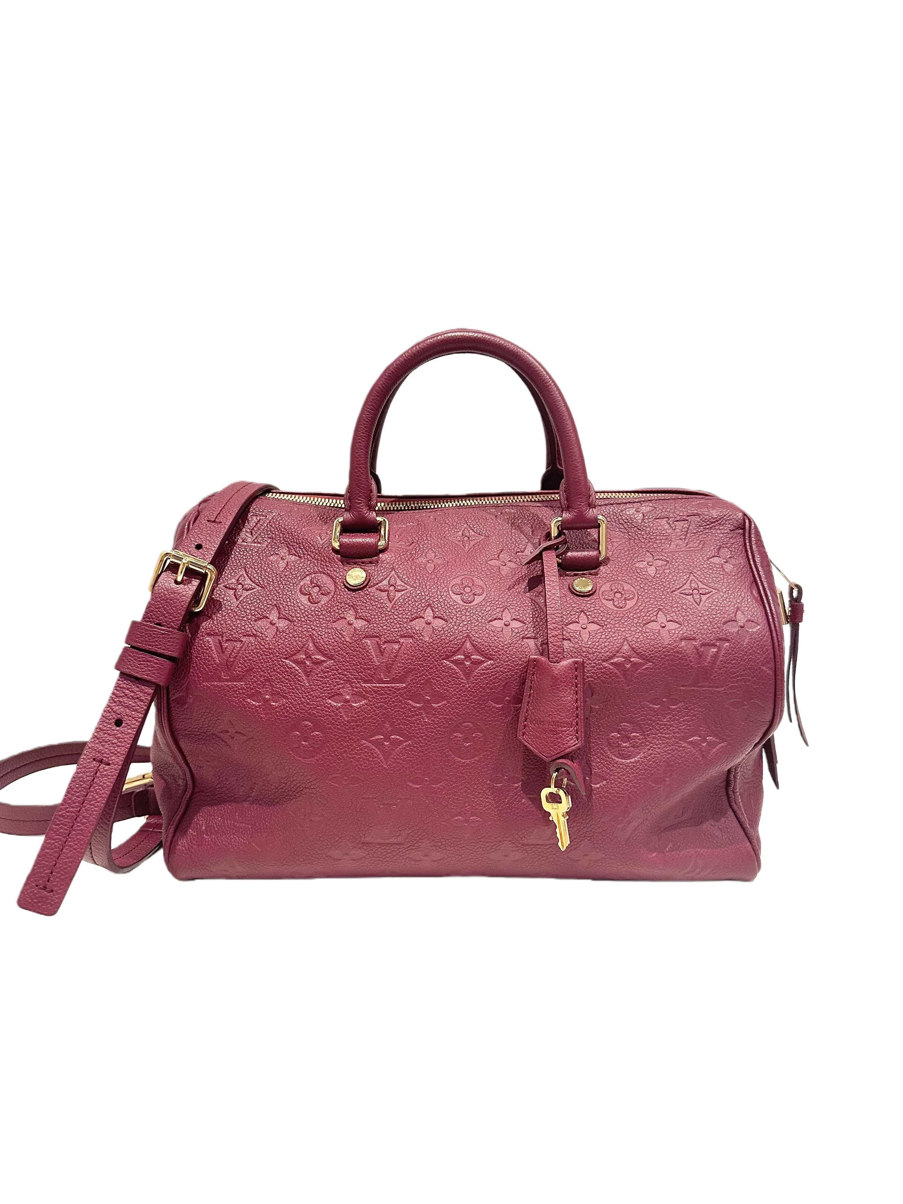 Louis Vuitton Burgundy Soft Speedy 30 Leather Handbag