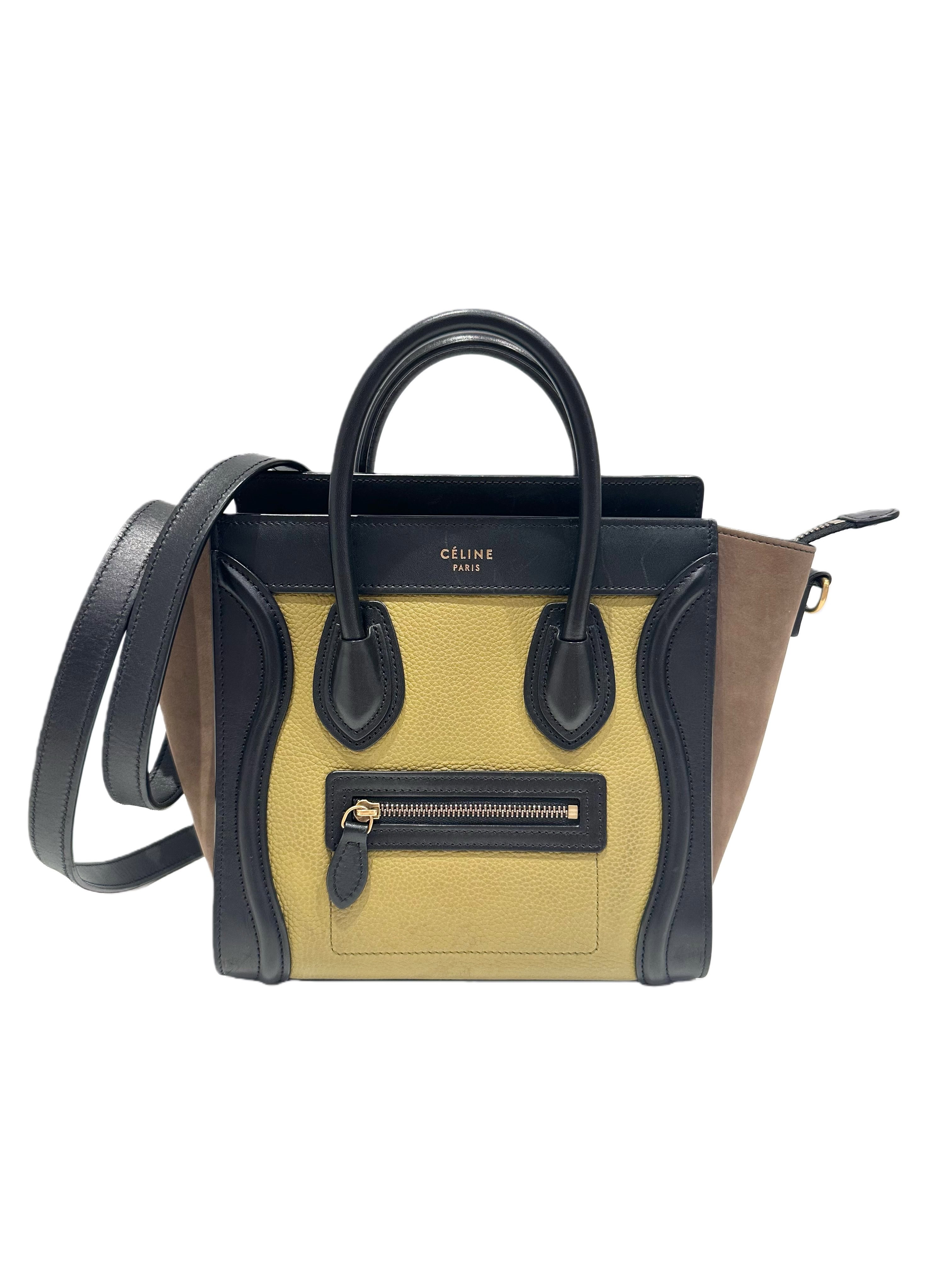 Celine Multicolor Nano Luggage Leather Handbag
