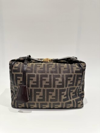 Fendi Brown FF Zucca Vanity Canvas Handbag