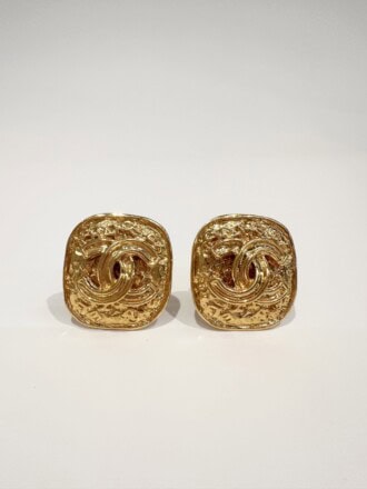 Chanel Vintage Square CC Mark Clip-On Earrings 95A