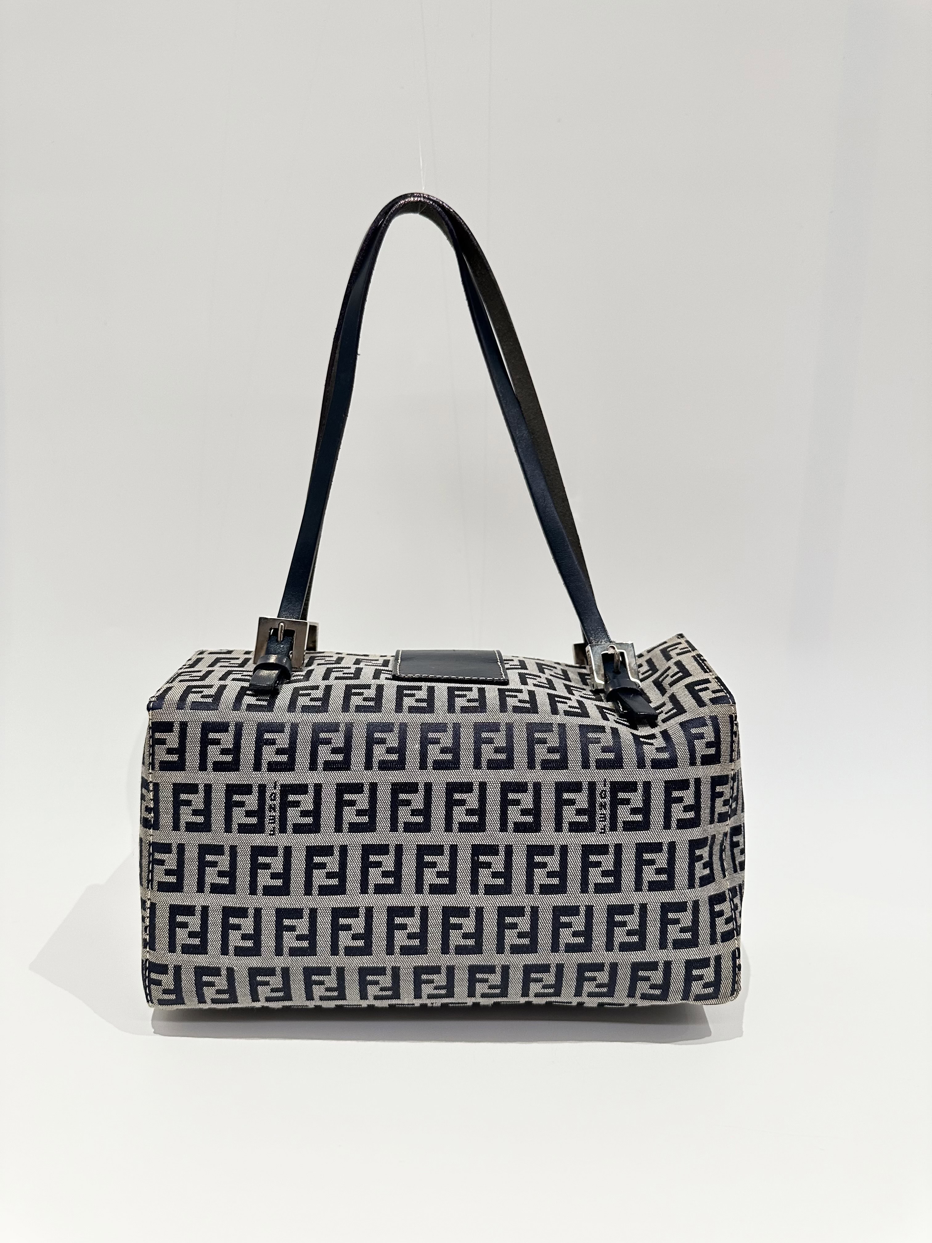 Fendi Blue FF Canvas Handbag - Image 2