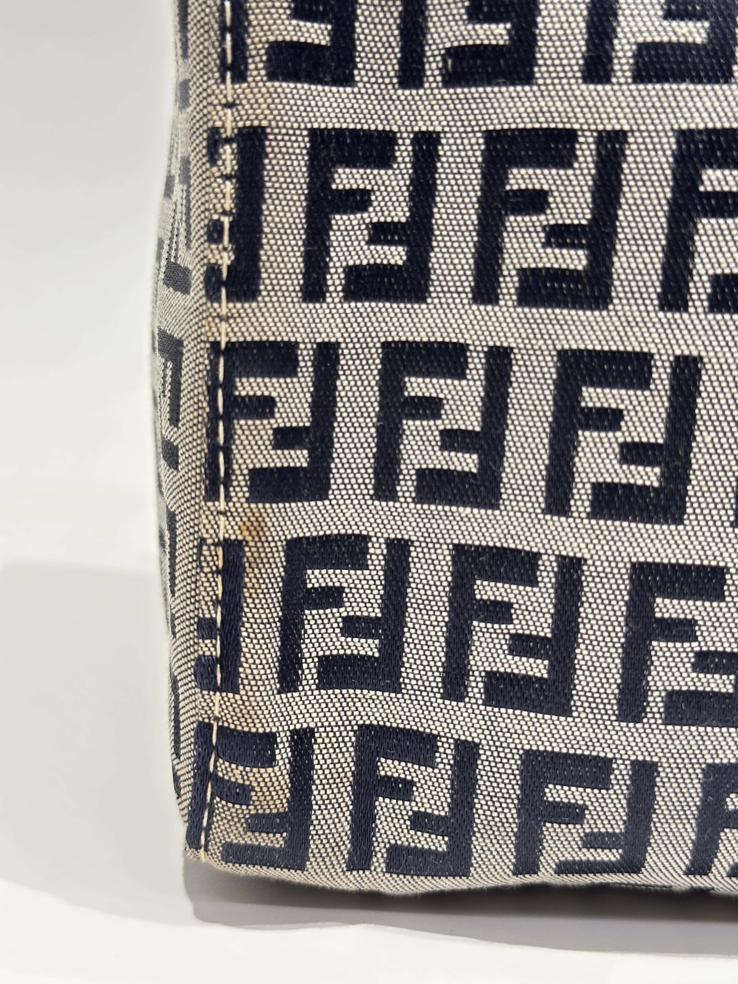 Fendi Blue FF Canvas Handbag - Image 7