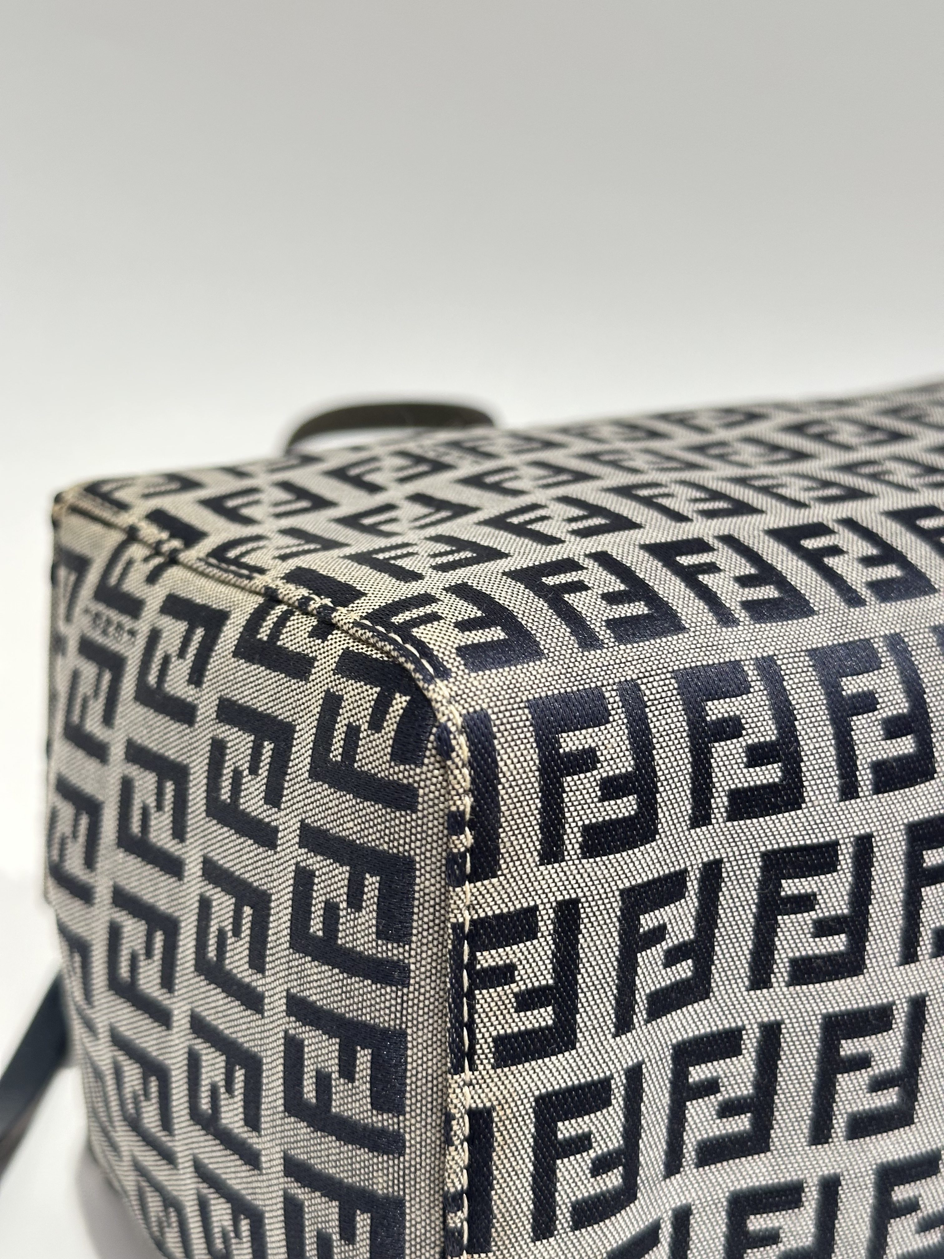 Fendi Blue FF Canvas Handbag - Image 10