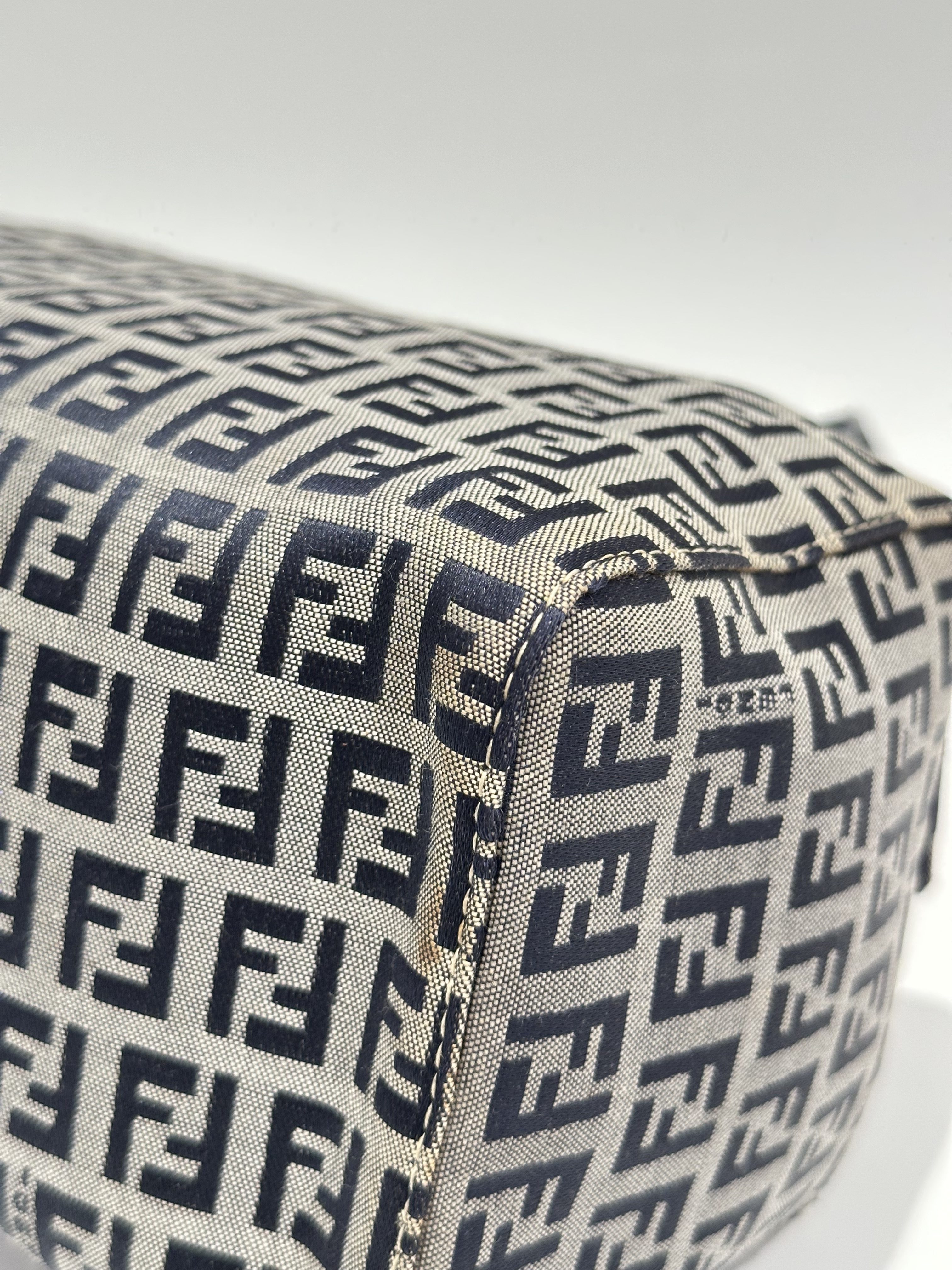 Fendi Blue FF Canvas Handbag - Image 11