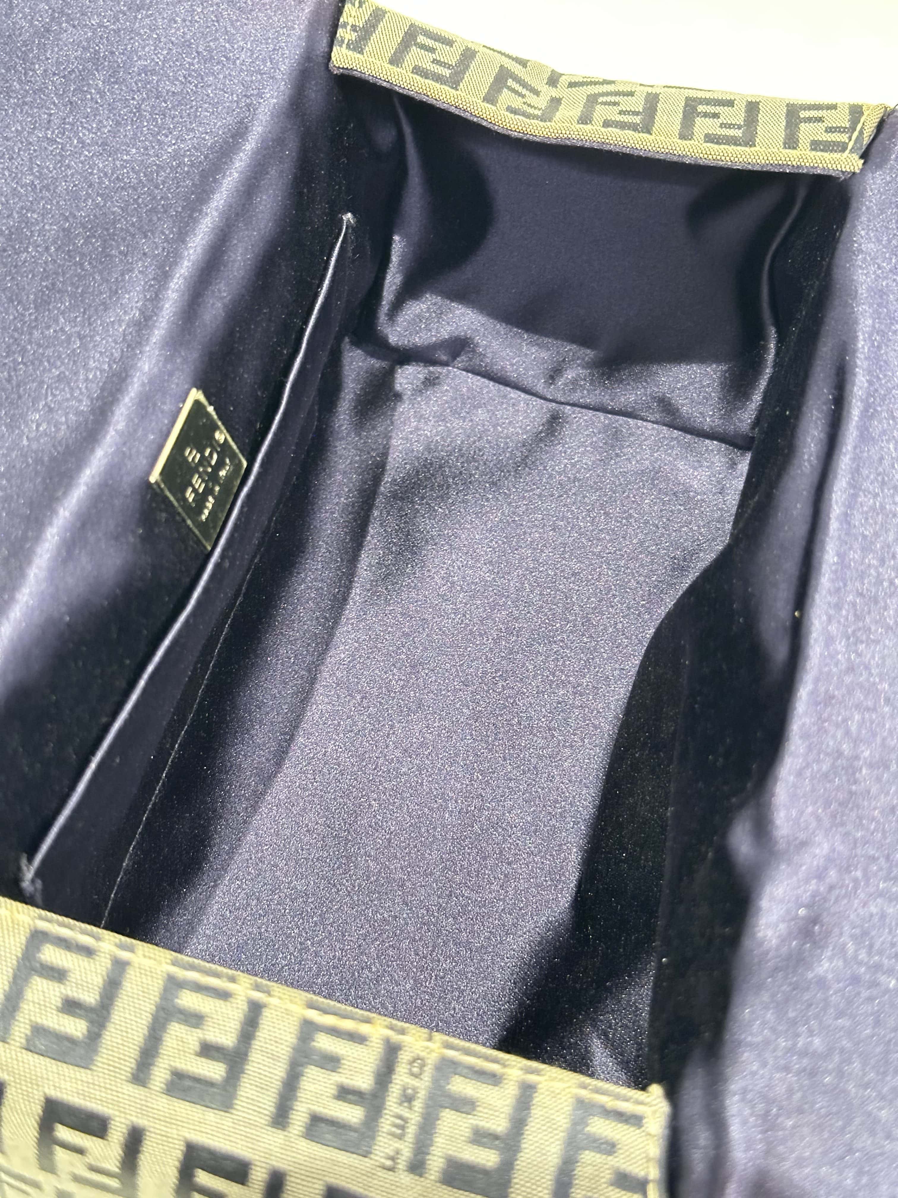 Fendi Blue FF Canvas Handbag - Image 12