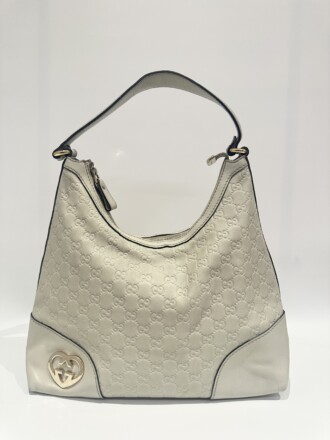 Gucci Off White GG Leather Shoulder Bag
