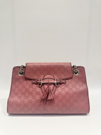 Gucci Pink Emily GG Leather Shoulder Bag