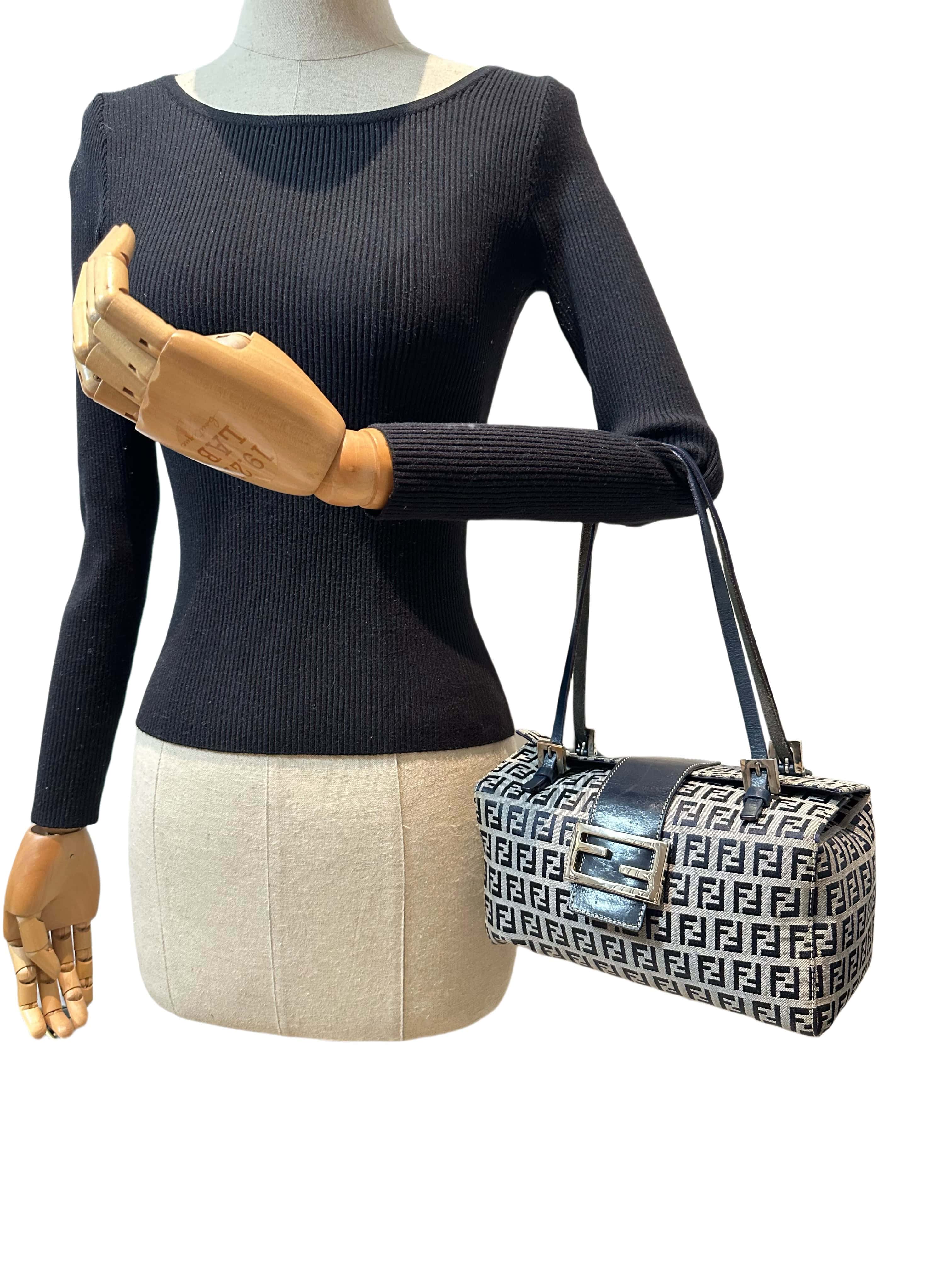 Fendi Blue FF Canvas Handbag - Image 14