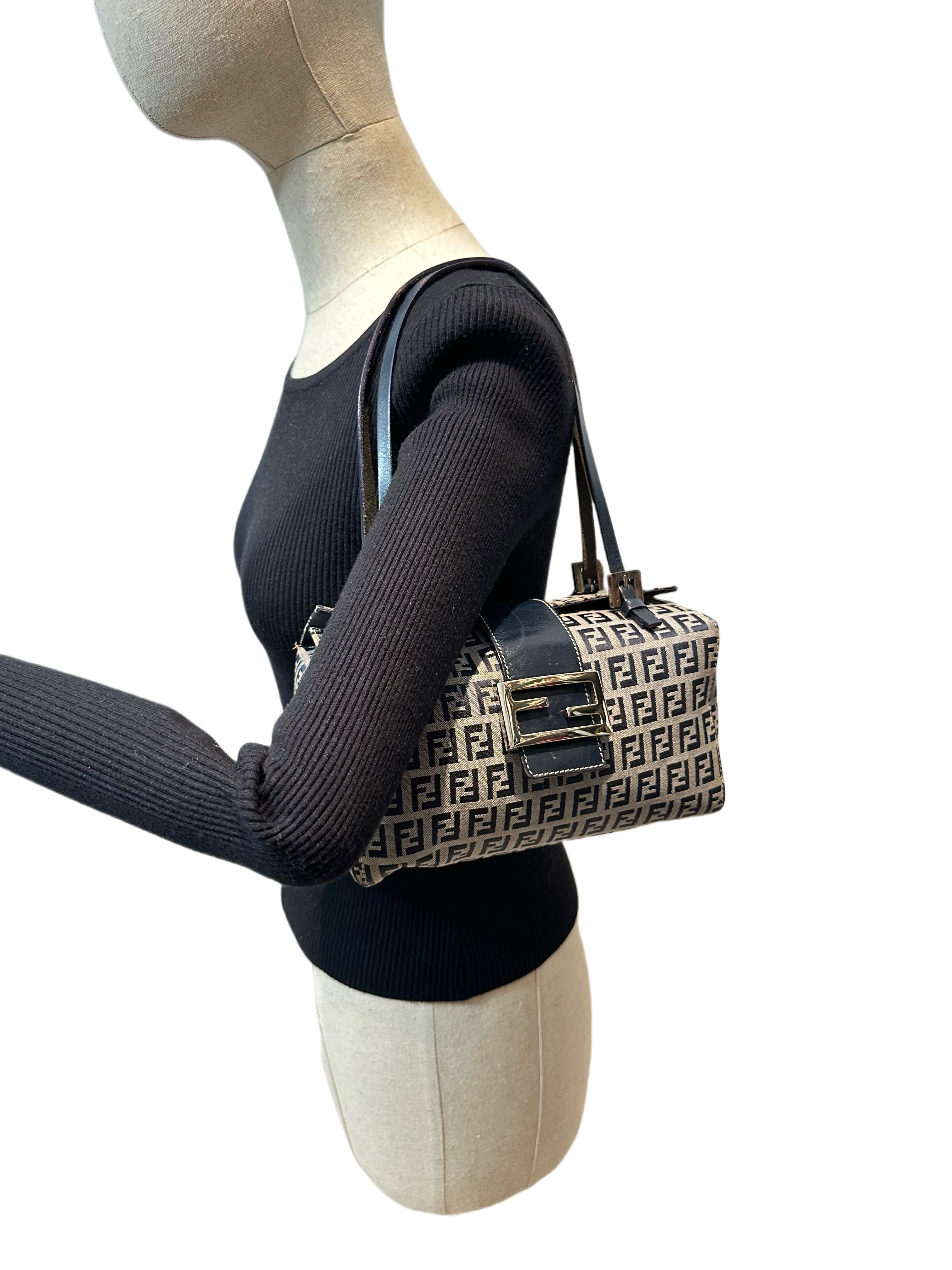 Fendi Blue FF Canvas Handbag - Image 15