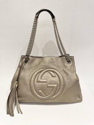 Gucci Gold Soho Leather Tote Bag