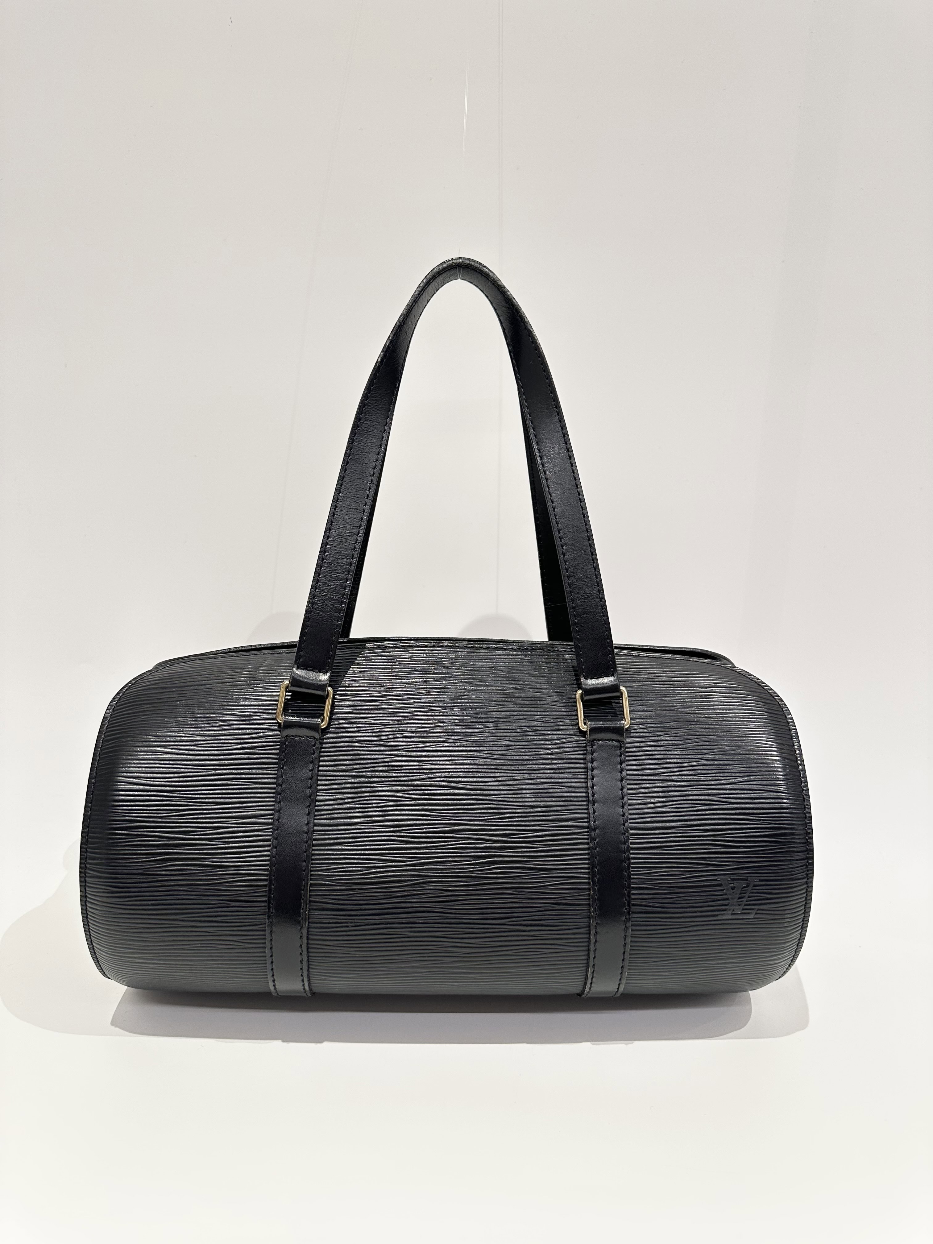 Louis Vuitton Black Papillon Epi Leahter Handbag