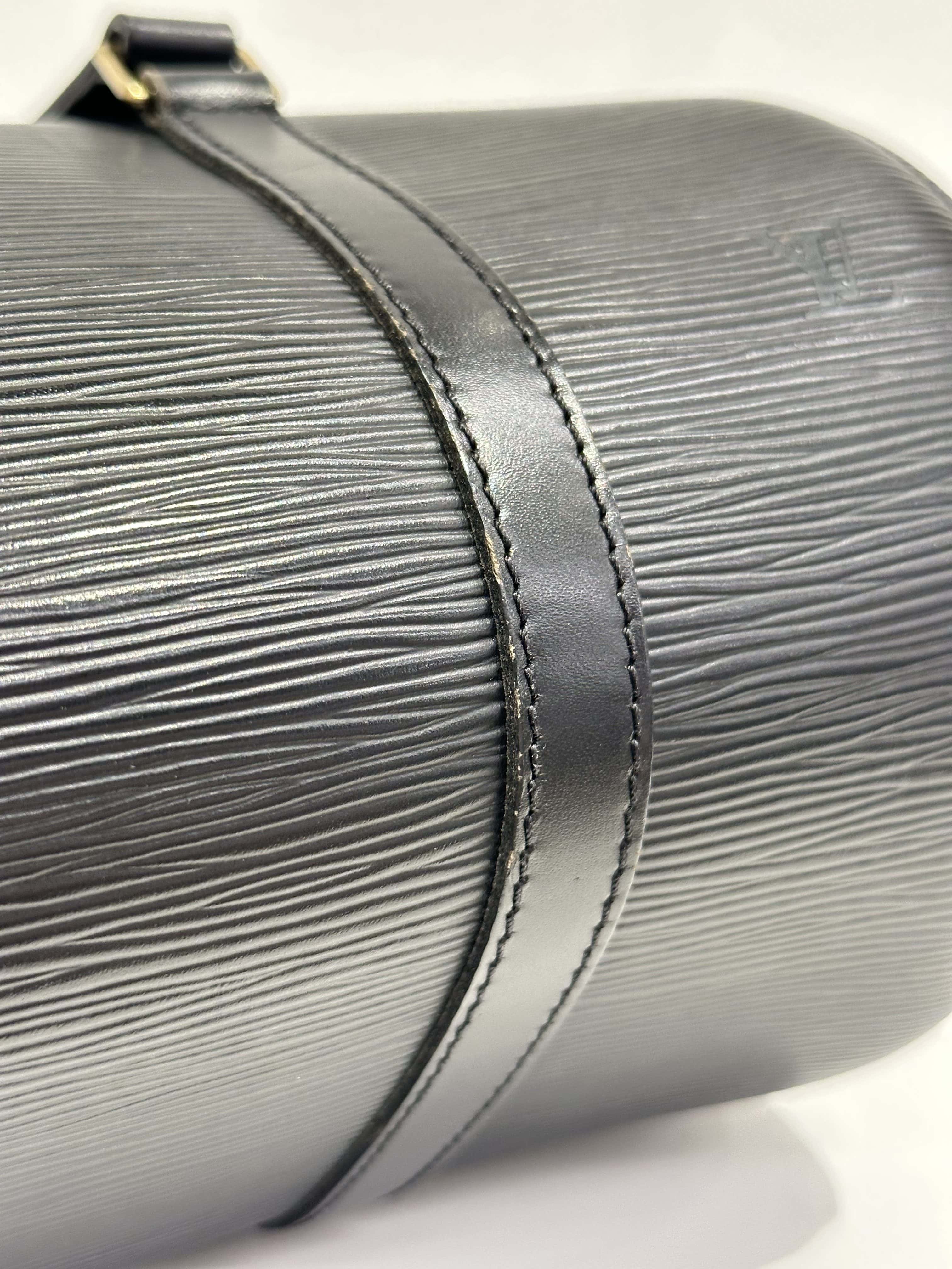 Louis Vuitton Black Papillon Epi Leahter Handbag - Image 6