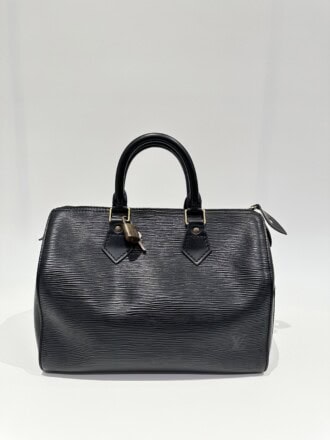 Louis Vuitton Black Speedy 25 Epi Leahter Handbag