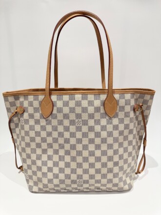 Louis Vuitton White Neverfull MM Canvas Tote Bag