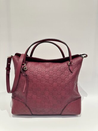 Gucci Burgundy Bree Leather Tote Bag