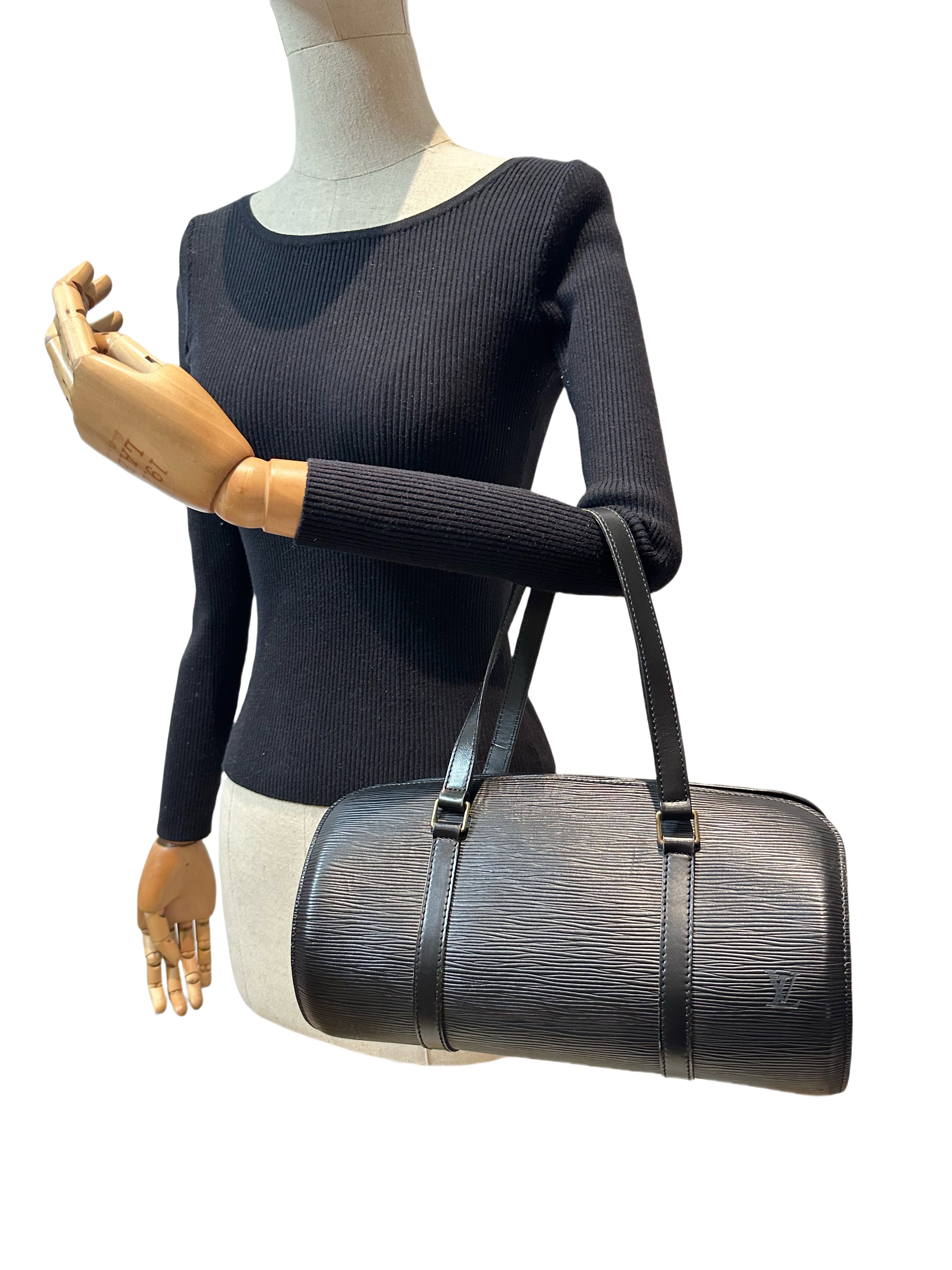 Louis Vuitton Black Papillon Epi Leahter Handbag - Image 16