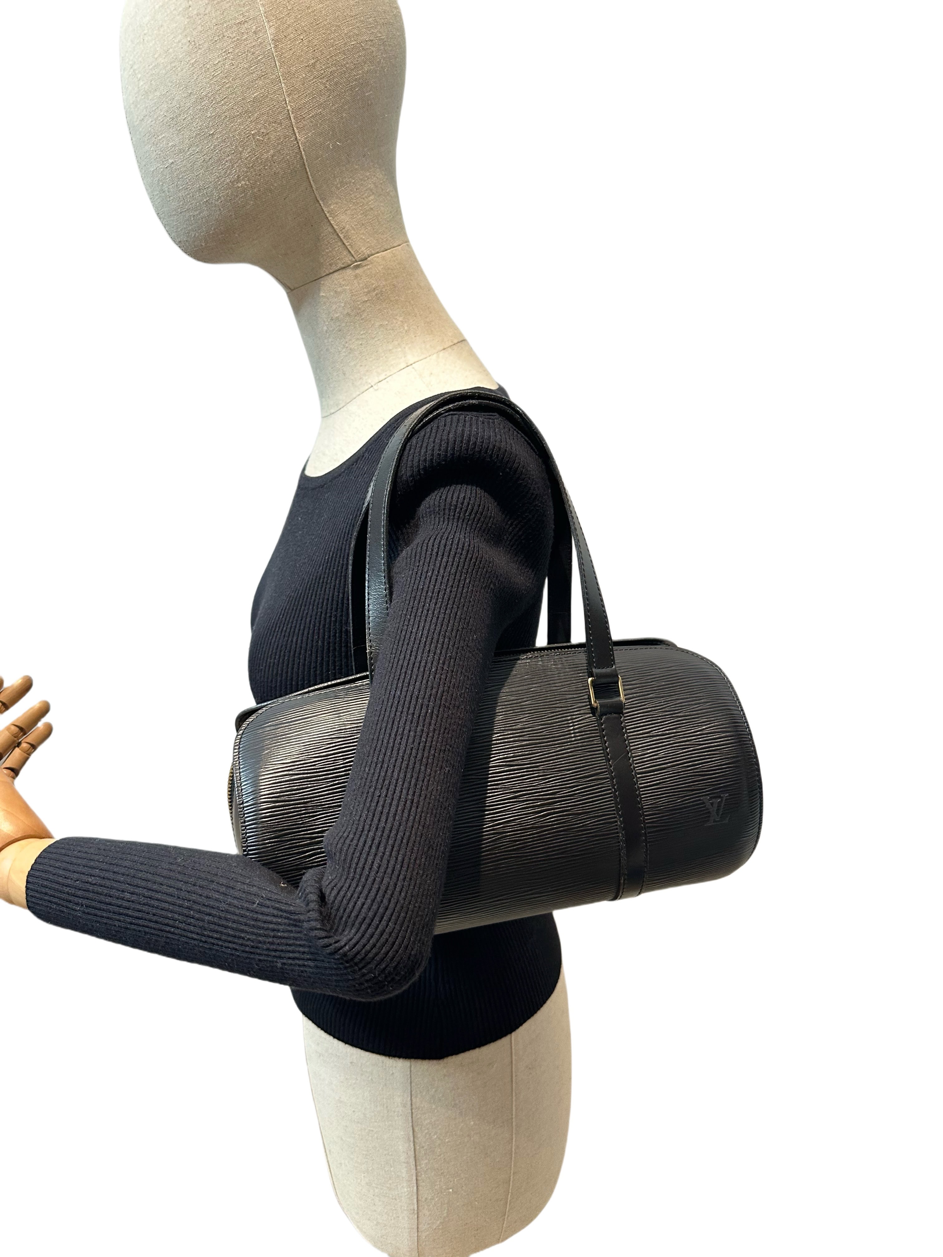 Louis Vuitton Black Papillon Epi Leahter Handbag - Image 17