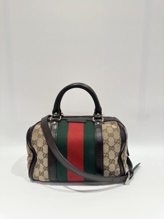 Gucci Brown Mini Boston GG Canvas Handbag